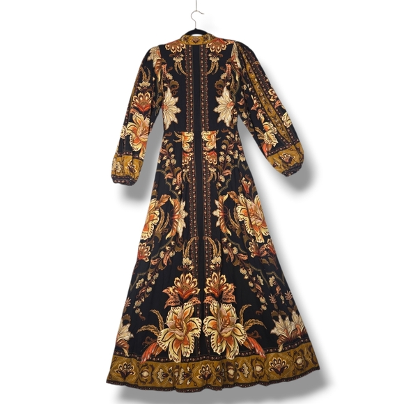 Farm Rio Majestic Garden Maxi Dress Size XXS Puff Sleeve Floral Print - Picture 12 of 16